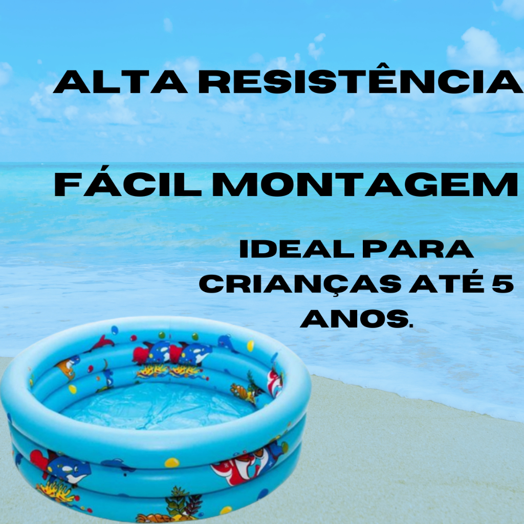 Piscina De Plástico Infantil Para Bebe Praia Inflável Redonda