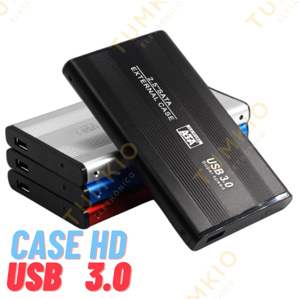 Case Para Hd Externo Sata Notebook Usb 3.0 SSD + Capa de Couro