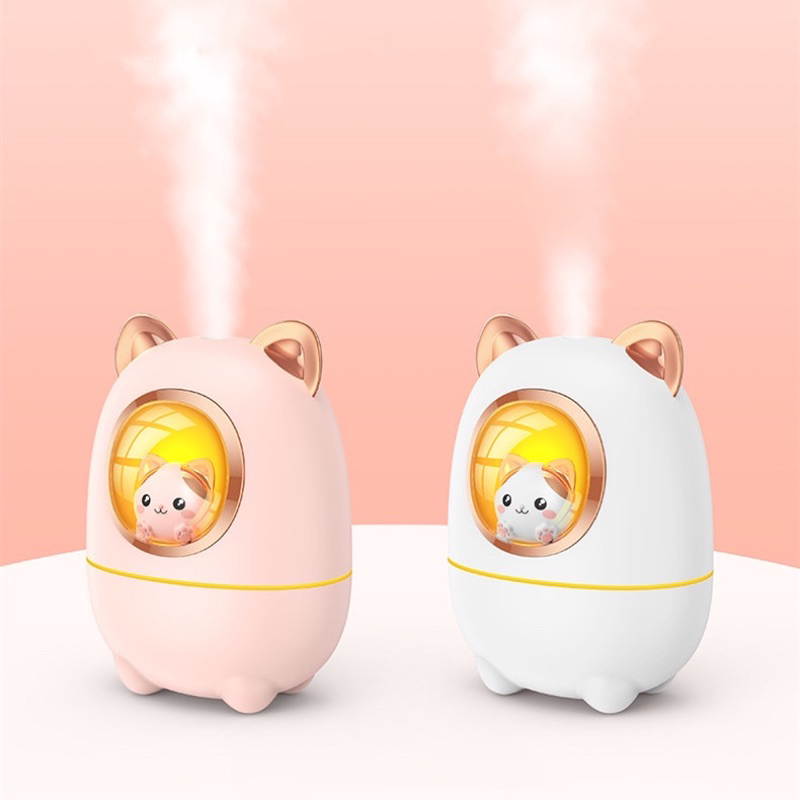 Desenhos animados gato ar umidificador estilo bonito óleo essencial perfume sala desktop quarto neblina pulverizador refrigerador