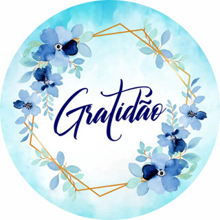 Painel Gratidão Floral Azul Microfibra Premium 150x150 C/ elástico!
