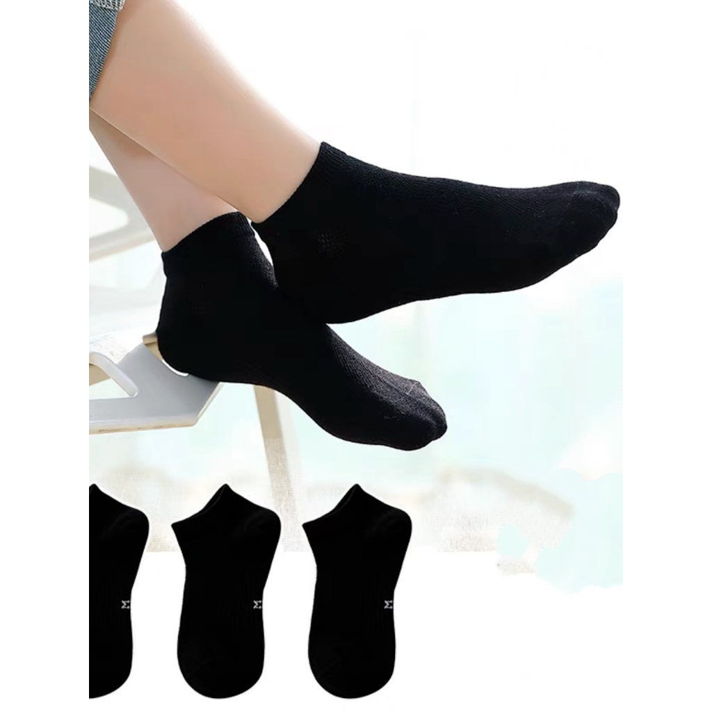 Kit12 Pares Meia Preto e Branco  Infantil Meninos e Meninas Cano Alto e Curto Basica 3-12ANOS em Oferta na Shopee