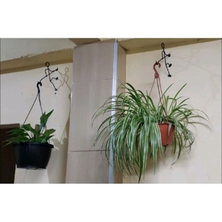 Suporte Gancho Boneco Rapel decorativo preto de parede para vasos de plantas