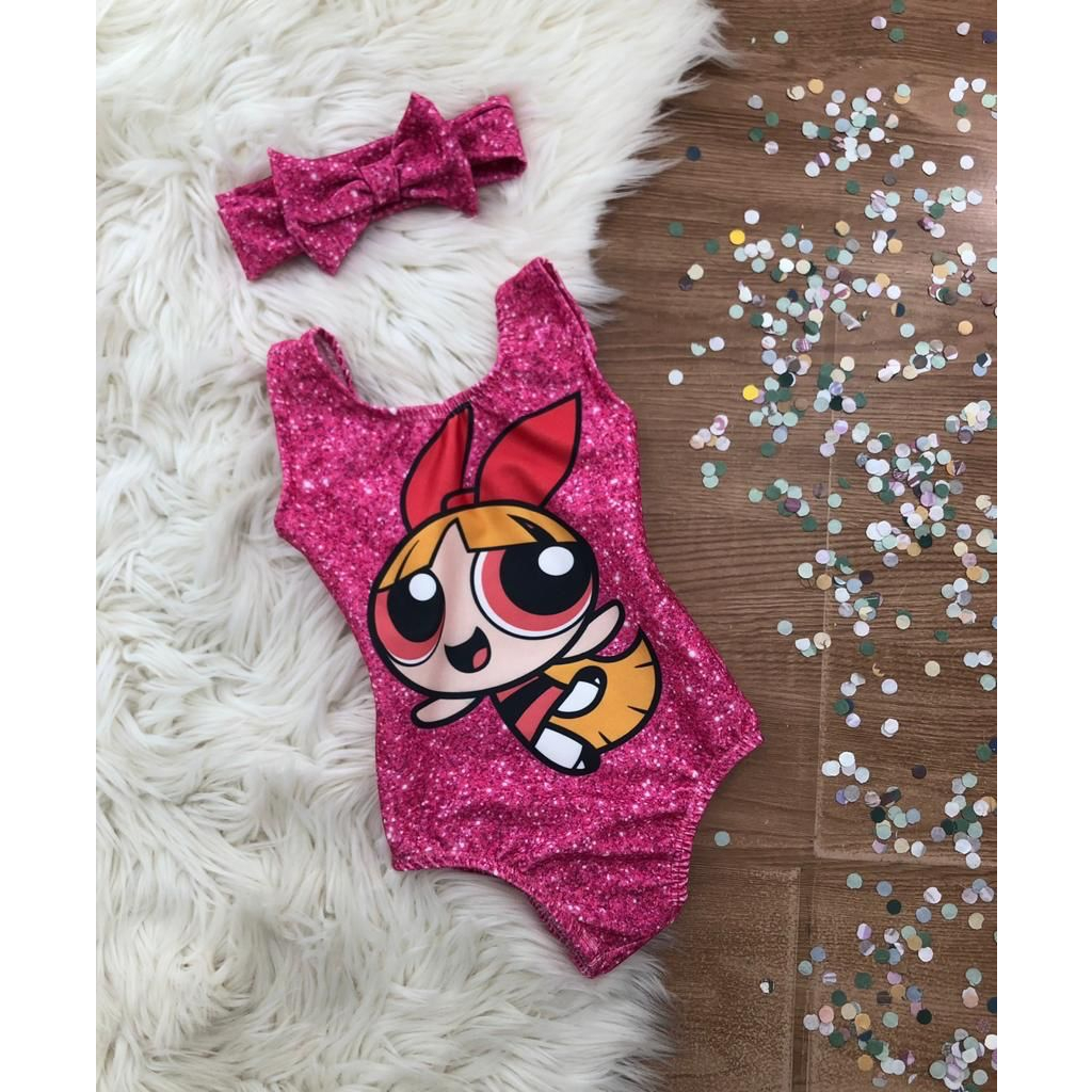 Body maiô infantil meninas poderosas em Oferta na Shopee