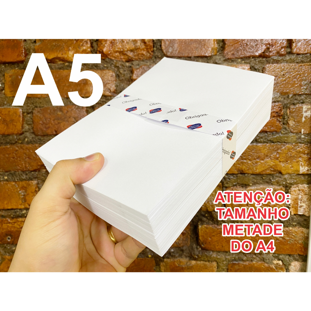 Papel Sulfite A5 Branco Offset 75g - 500 folhas 210x148mm