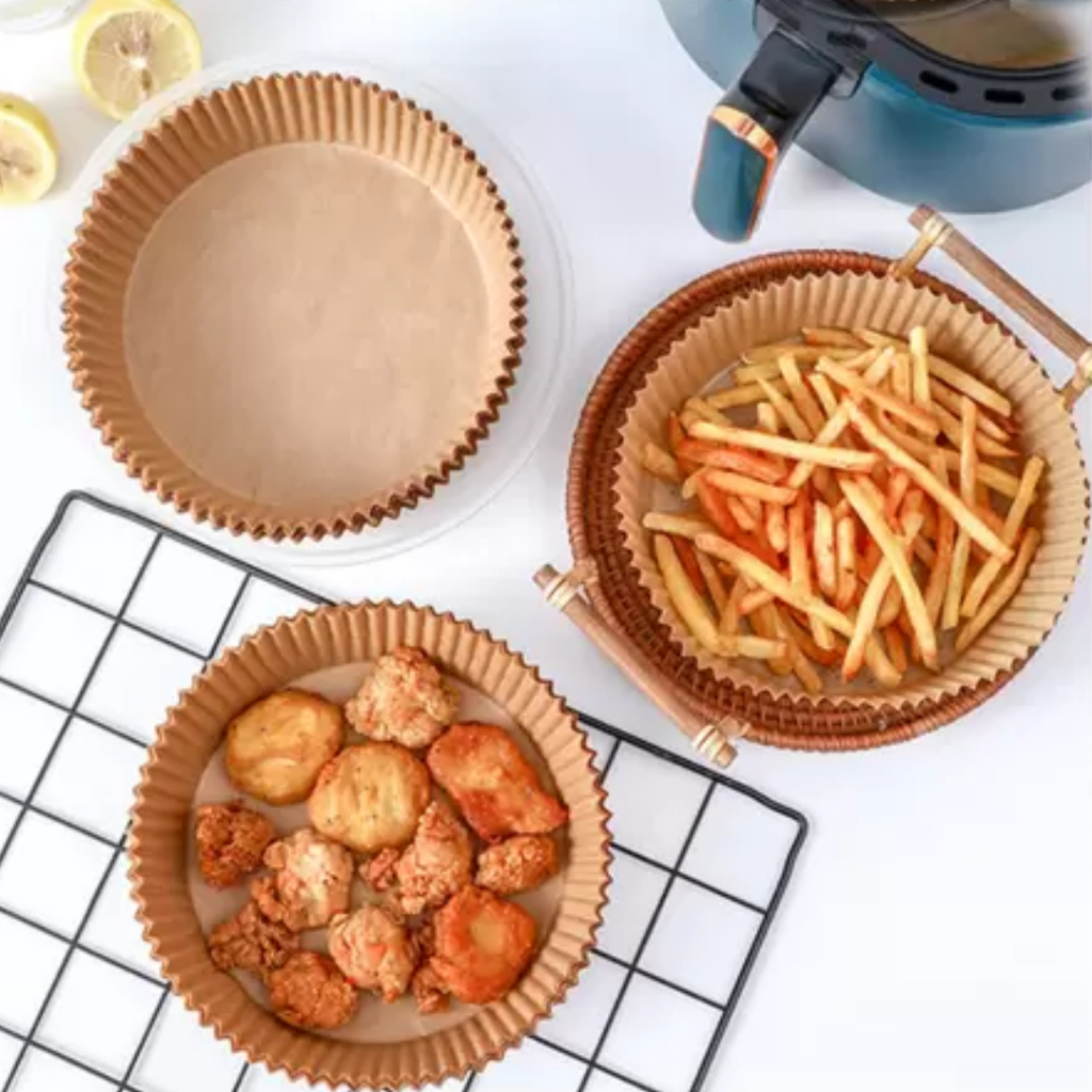 Formas Descartáveis Para Air Fryer Pacote Com 50 Unidades Forros De Papel Para Air Fryer