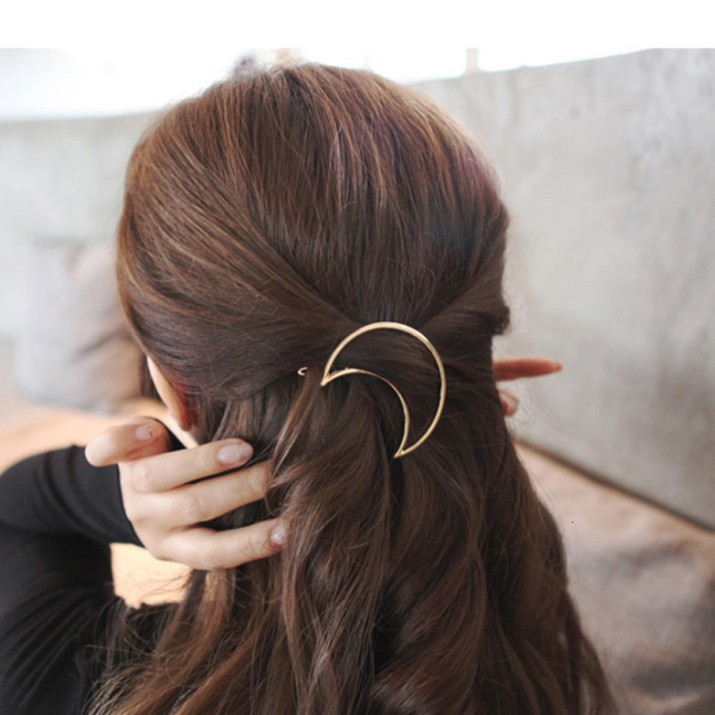 Cabelo Prendedor de Lua Grampo Geometrico Acessorios Presilha