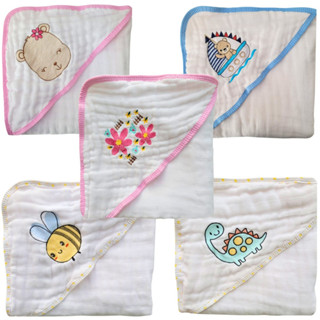 Toalha de Banho Bebê Soft Bordada Com Capuz 2 camadas 100% Algodão