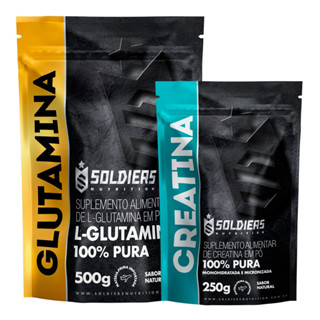 Kit: Creatina Monohidratada 250g + Glutamina 500g - 100% Pura Importada - Soldiers Nutrition