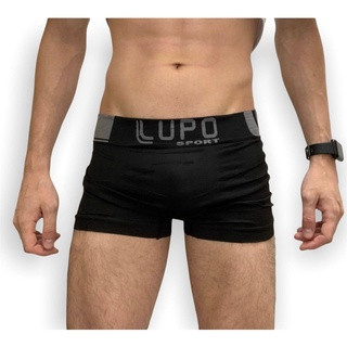 Kit 2 Cueca Lupo Boxer Sem Costura Poliamida Tecido Meia Cueca Box Fit Lisas e (ou) Estampada