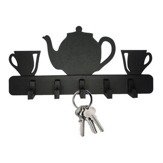 Porta Chaves Criativo Vazado BULE E XICARAS CAFÉ CHÁ em MDF Preto em Oferta na Shopee