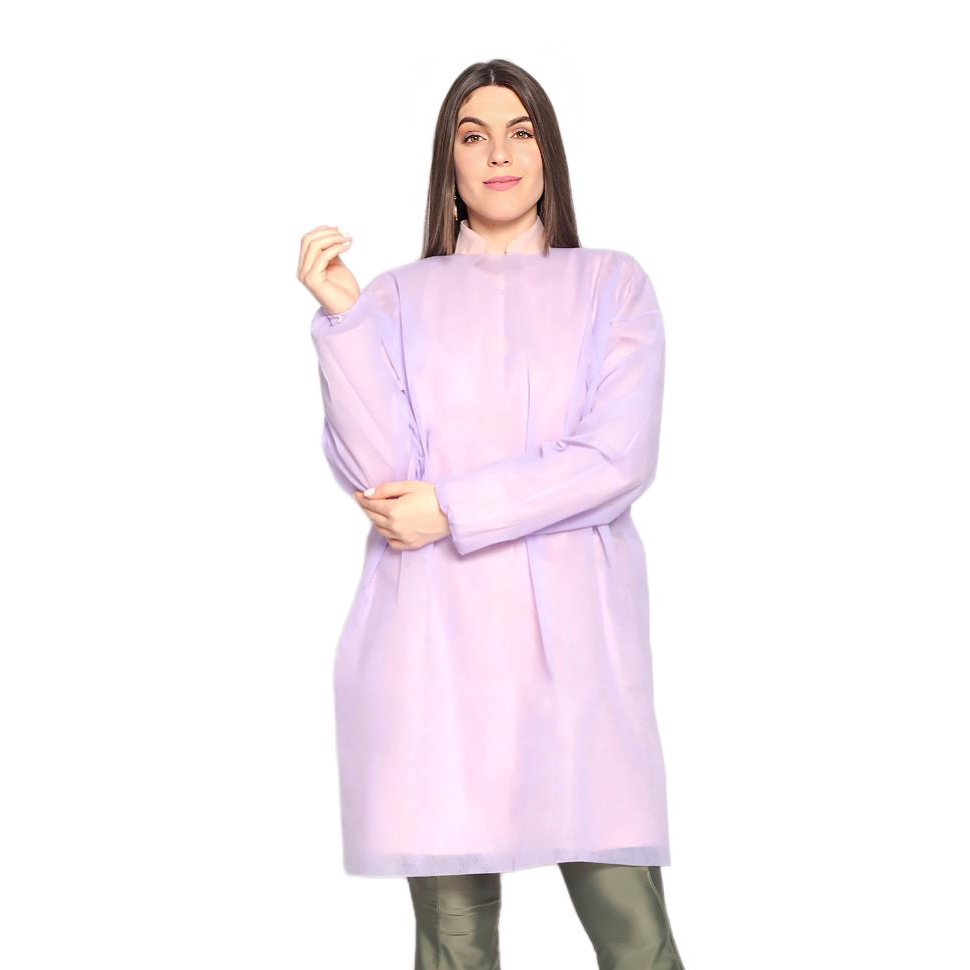10 Avental Descartável Manga Longa com Elásticos  40Gr Lilás Claro Gardenia Jalecos em Oferta na Shopee