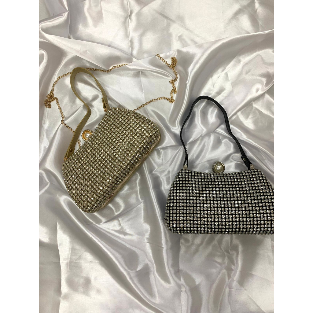 Bolsa Feminina Strass Brilho De Corrente Bolsinha Festas