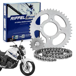 Kit Relacao Tração Transmissão Yamaha Fazer 250 2006 à 2016 Original Riffel sem retentor