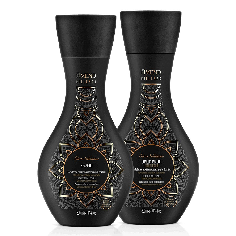 AMEND KIT MILLENAR ÓLEOS INDIANOS SHAMPOO 300ml + CONDICIONADOR 300ml