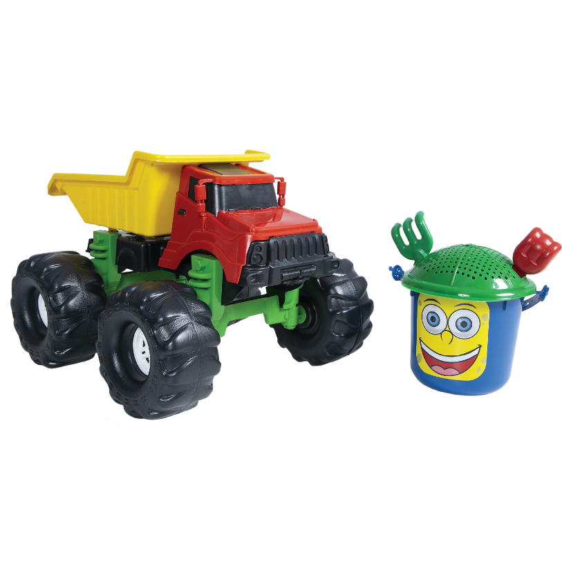Caminhão Caçambão + Kit de Praia para Aventuras Infantis Inesquecíveis Grande e Bonito - Certificado Inmetro em Oferta na Shopee