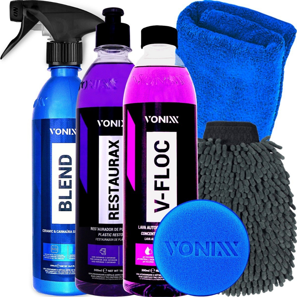 Kit Lavagem Automotiva Shampoo V-Floc Blend Restaurax Vonixx em Oferta na Shopee