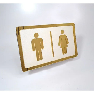 Placa Sinalização Banheiro em Acrílico Ele/Ela