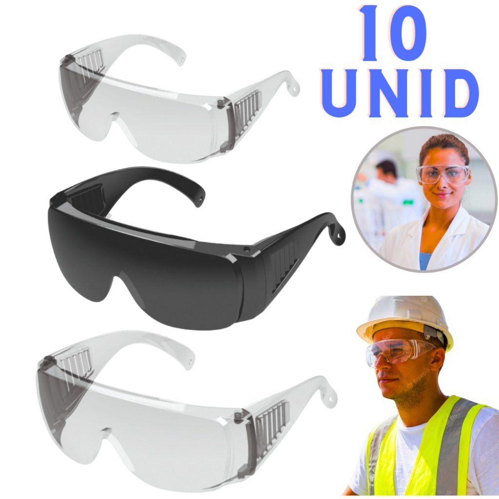 10 Oculos Epi Segurança Uv Ca Sobrepor Ao De Grau Fume Incolor Cipa Proteção Pessoal