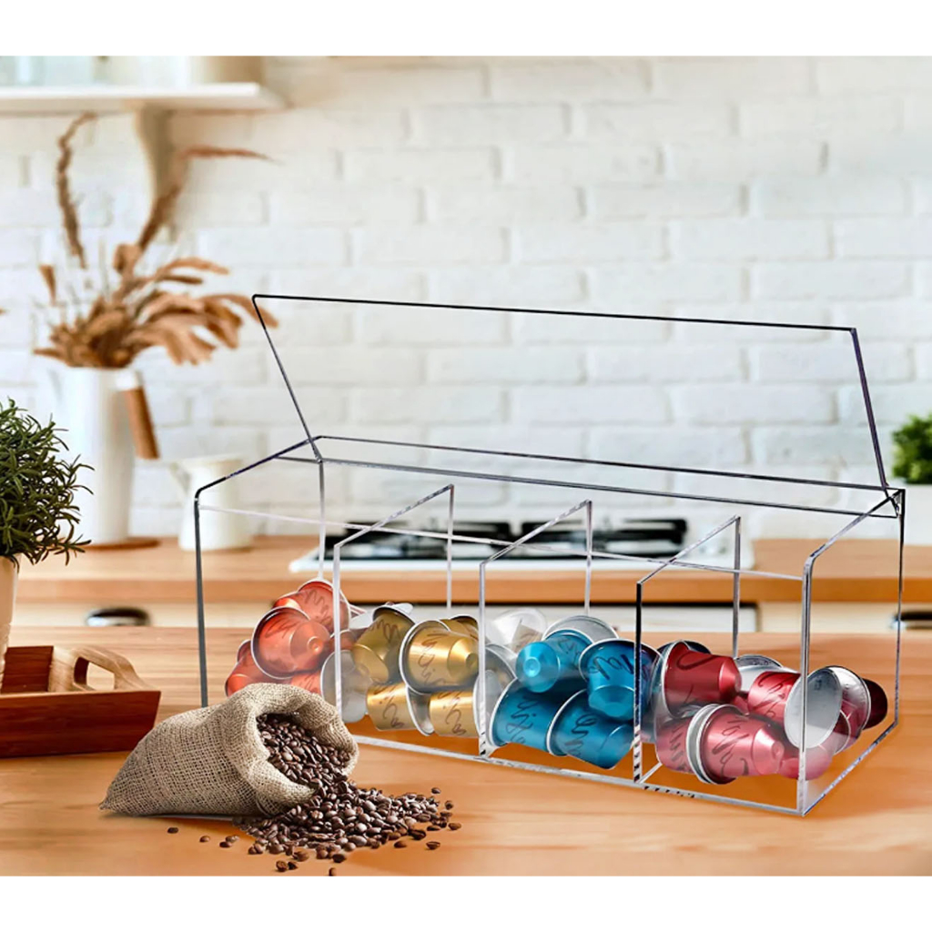 Porta Capsula Cantinho do Café Dolce Gusto Nescafé Três Corações com Divisórias Organizadora cafeteira Acrilico premium em Oferta na Shopee