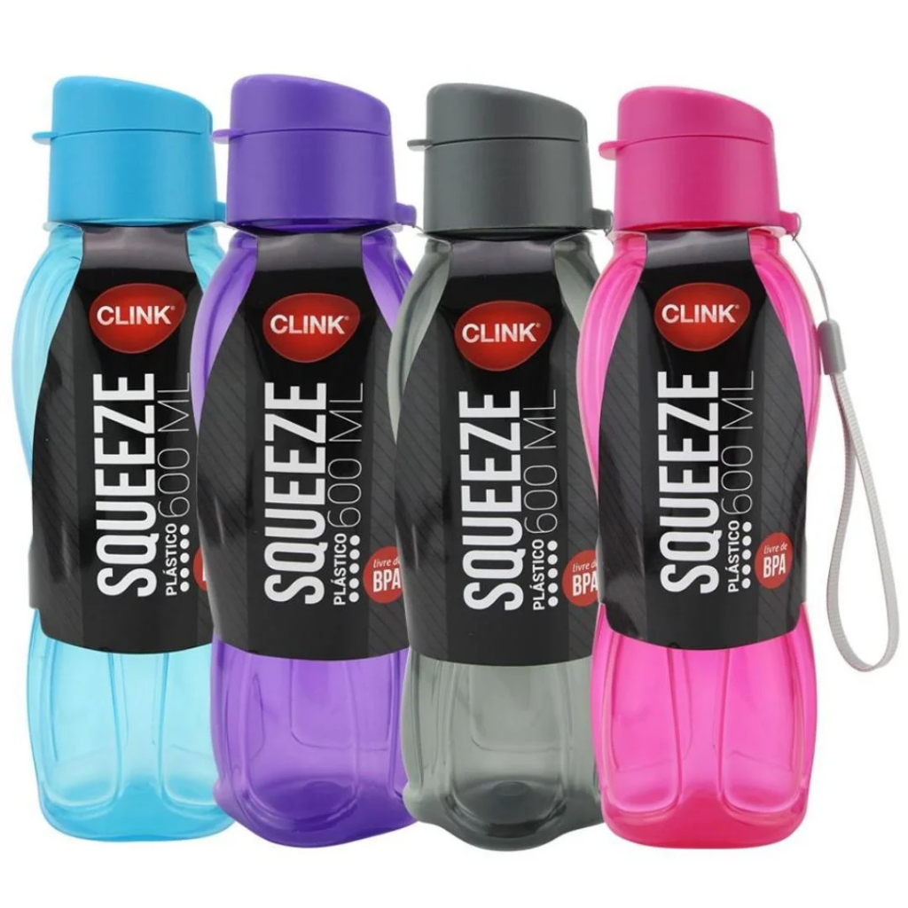 1 Garrafa Garrafas Squeeze Clink 600 Ml Plástico Livre Com Diferentes Cores Para Escolher