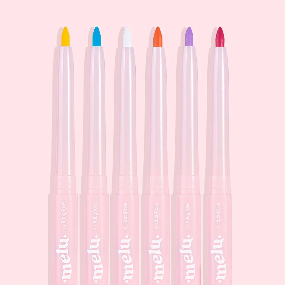 Lápis de Olhos Retrátil Colorido Melu by Ruby Rose RR2056 - Alta Pigmentação / Apontador Embutido em Oferta na Shopee
