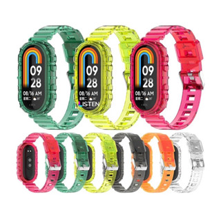 Pulseira Transparente com Case Para Mi Band 8 Xiaomi Smart Band SmartWatch Relógio inteligente Mi 8