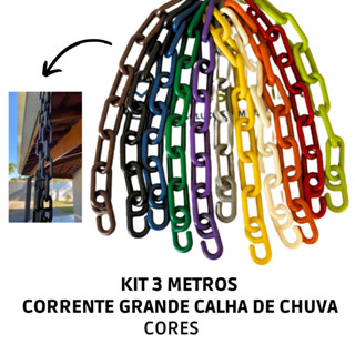 KIT 3 metros - Corrente Plástica para calha de chuva - Cores - Promoção - Elo G 3x6x9cm