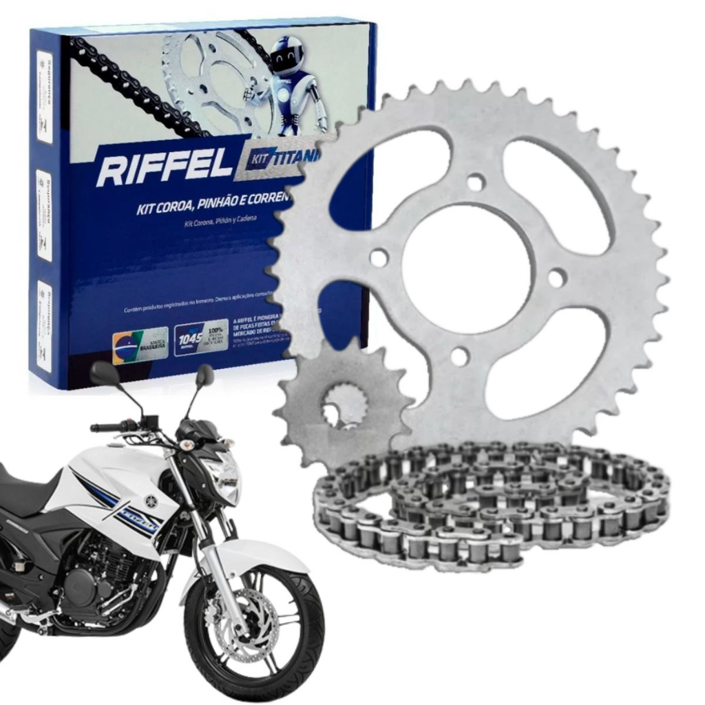 Kit Relacao Tração Transmissão Yamaha Fazer 250 2006 à 2017 Original Riffel s/ r