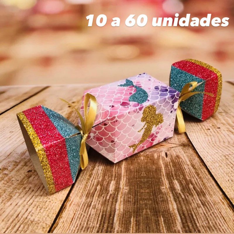 KIT Caixa Bombom Caixa Bala Surpresa Doce festa TEMA FUNDO DO MAR SEREIA 72.4 em Oferta na Shopee