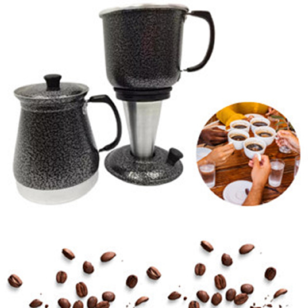 Cafeteira Italiana Preto craqueado 1500 Ml Em Aluminio 29cm - Cafeteira Economica