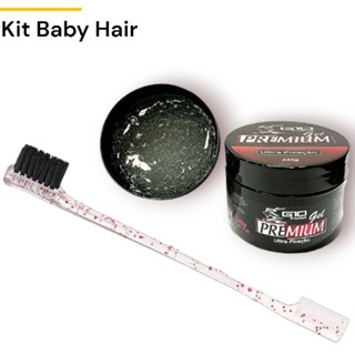 Kit Baby Hair Gel Premium G10 + Escovinha Baby Hair