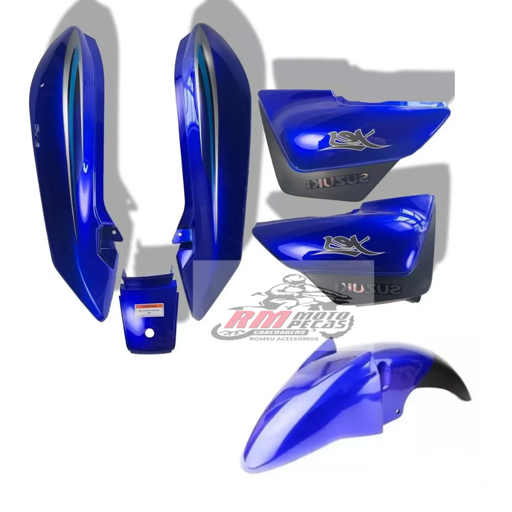 KIT CAREANGEM ADESIVADAS 6 PEÇAS SUZUKI YES 2008 AZUL PARAMOTOS