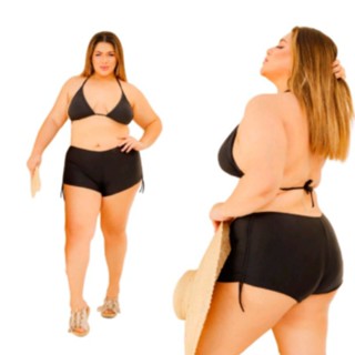 Sunquini shortinho de praia Plus size biquíni em suplex moda praia 2024