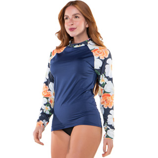 Blusa Térmica Feminina Proteção Uv Manga Longa Estampada Moda Praia Verão 2022 031