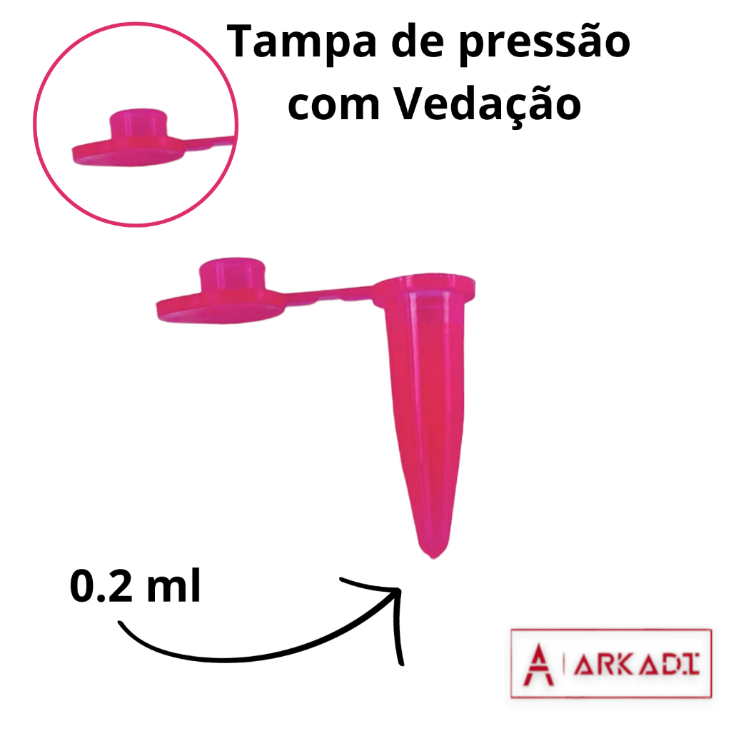 Microtubo  0,2 ml - 1.000 unidades - Flaconetes - laboratório Pink
