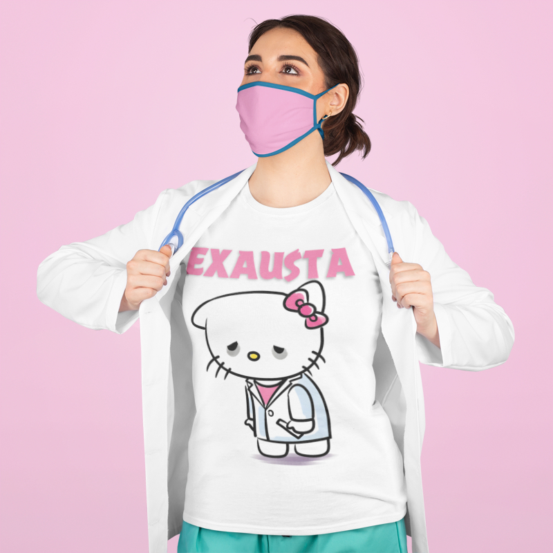 Camiseta Exausta enfermagem enfermeira técnica em enfermagem  nutricionista psicologia