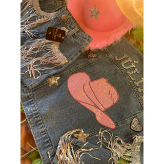 Conjunto Boiadeira com chapéu Rosa