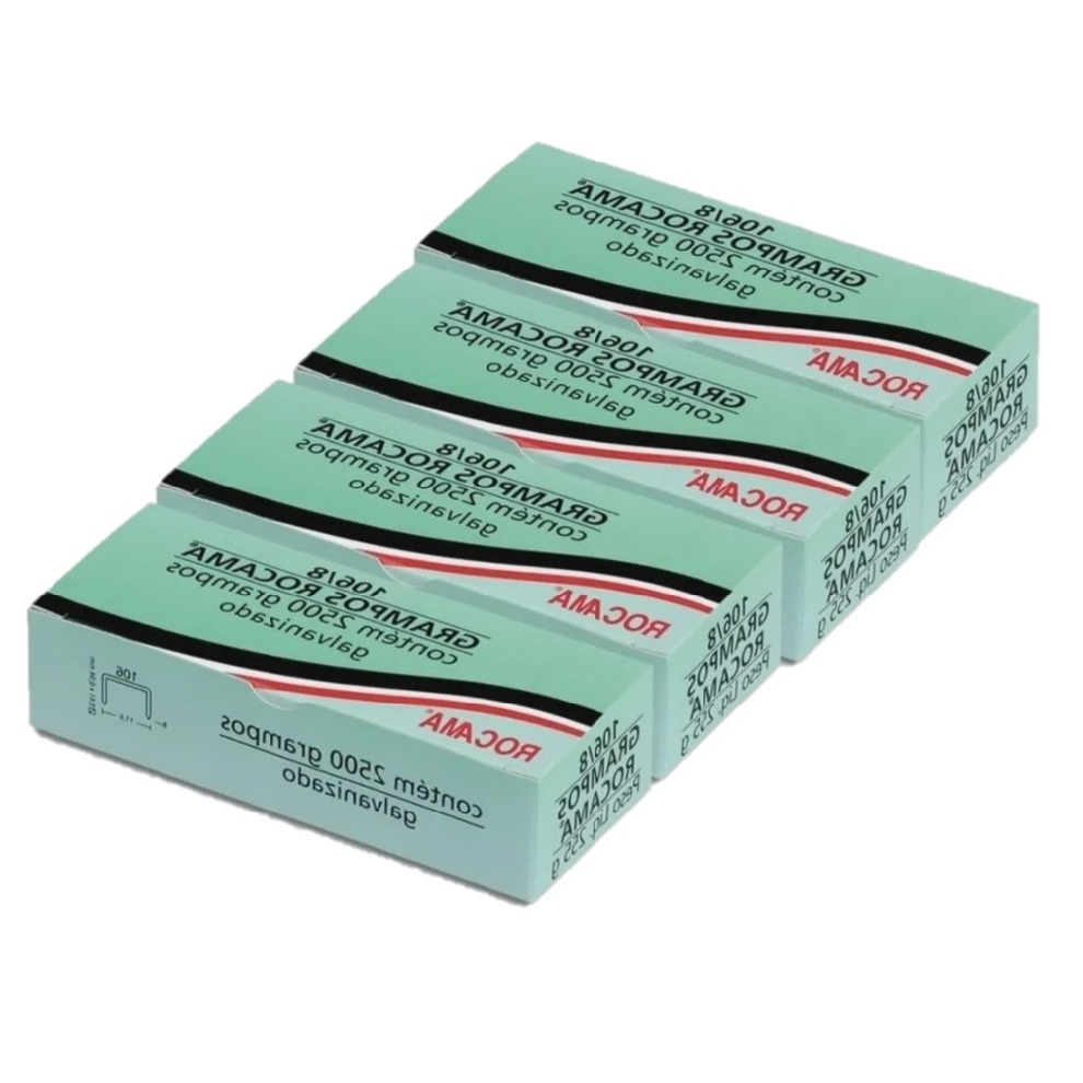 Grampo Galvanizado 106/8 Rocama 4 Caixas 10.000 Grampos