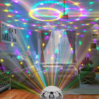 Globo Projetor Luz de Balada RGB Giratório Musical Bluetooth[cor aleatorio branco ou preto] em Oferta na Shopee