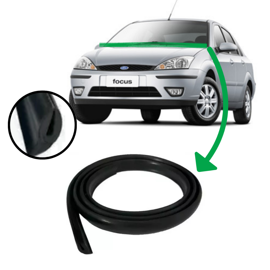 Borracha Friso Acabamento Churrasqueira Parabrisa Compativel Ford Focus