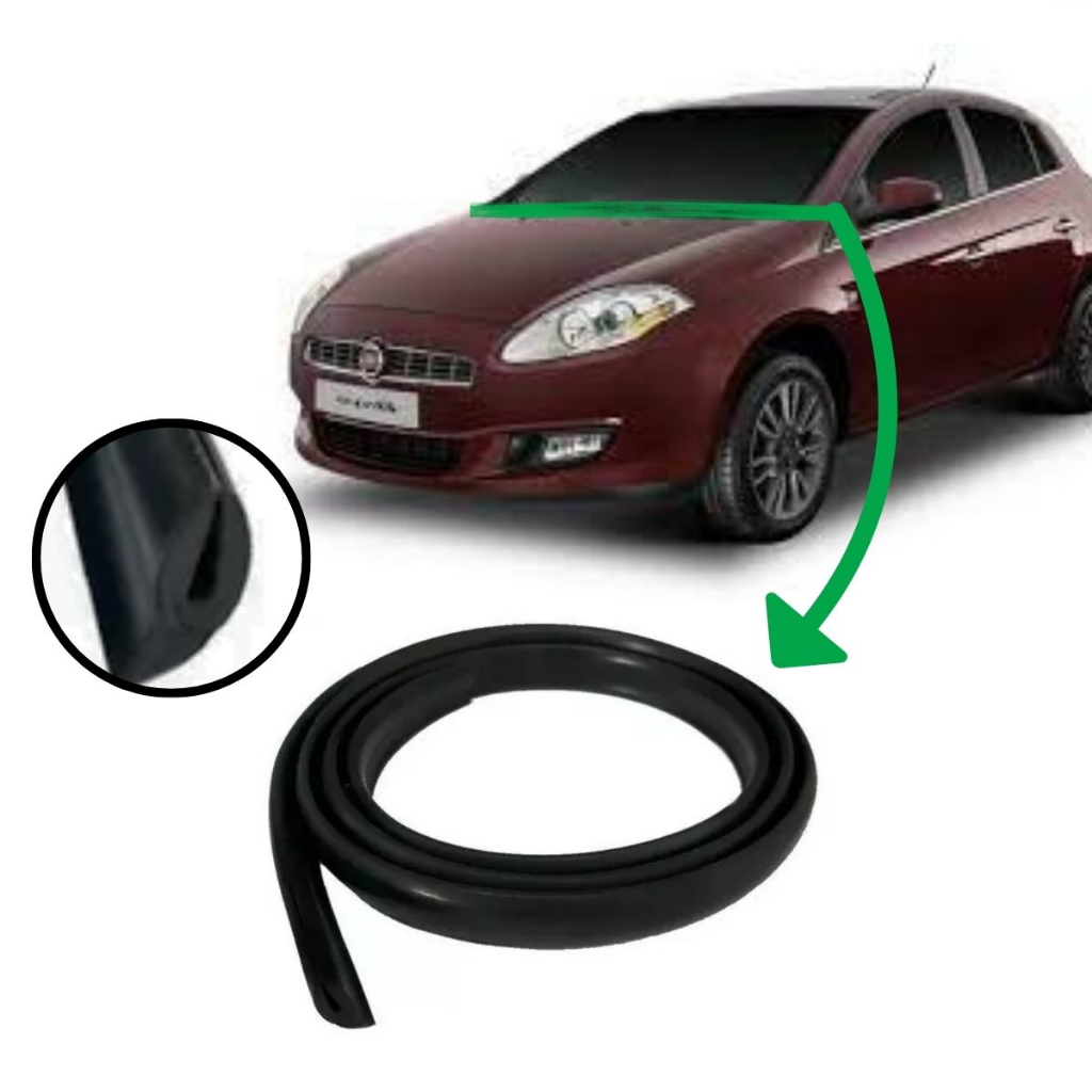 Borracha Friso Acabamento Churrasqueira Parabrisa Compativel Fiat Bravo