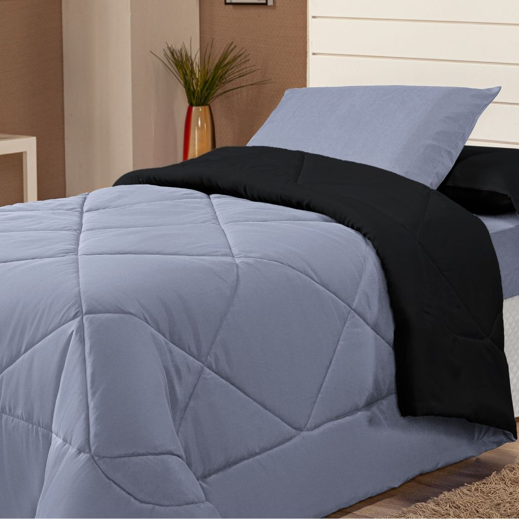 Edredom Dupla Face Avulso Toque Confortável Cores Variadas