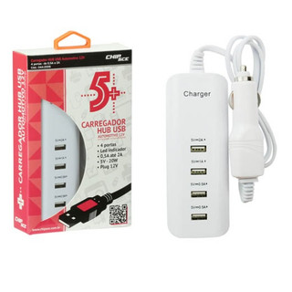 Carregador Veicular C/ 4 Usb Laterais 12v