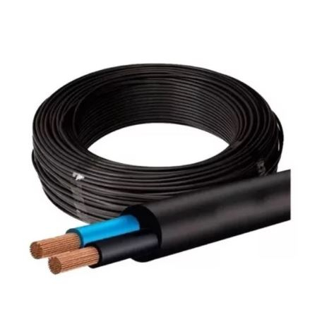 Cabo Pp Extensão Preto 2 Vias 4mm 2x4mm C/ 10 Metros
