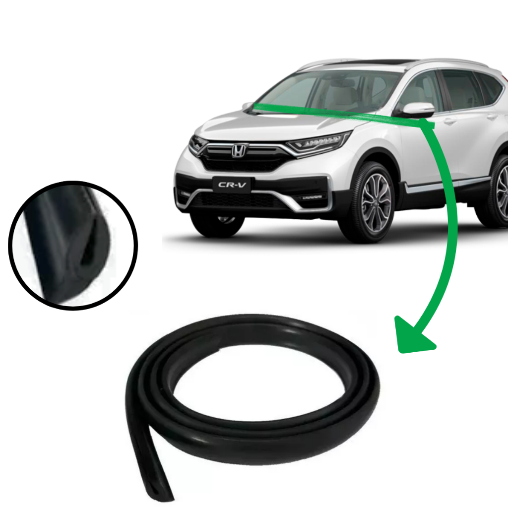 Borracha Friso Acabamento Churrasqueira Parabrisa Compatível Honda CRV