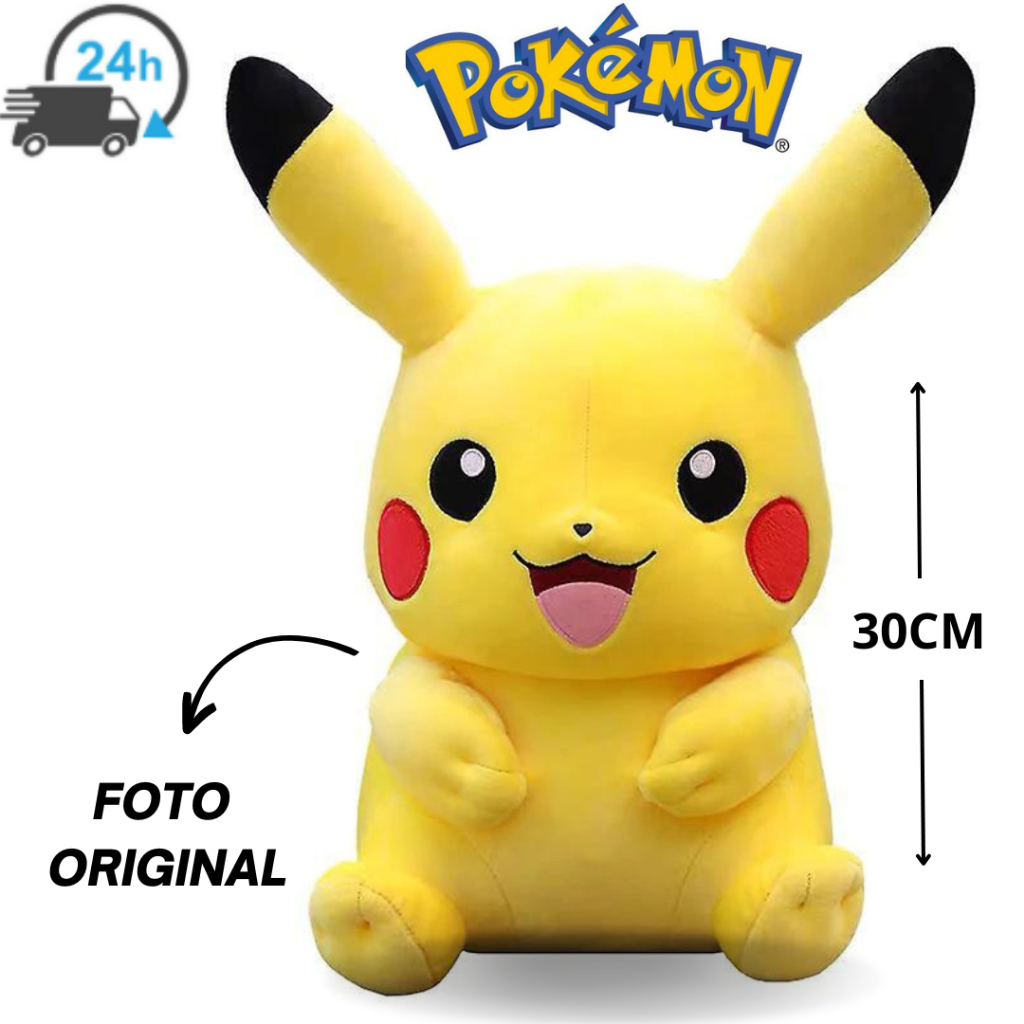 Pelúcia Pikachu Pokémon Brinquedo Picachu Original 30 cm Importado em Oferta na Shopee