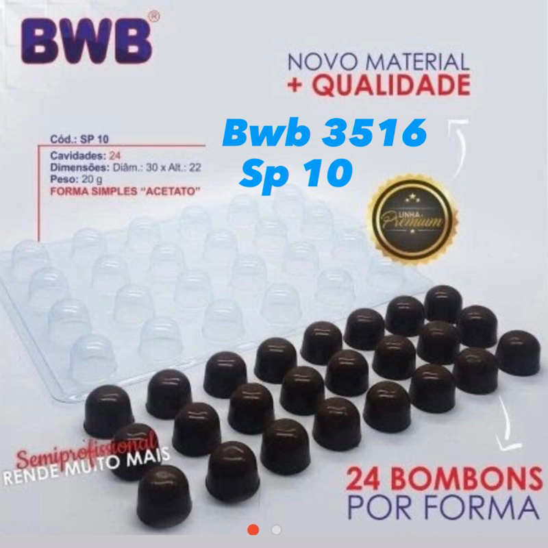 1~5 Forma BWB Simples Semiprofissional, Alto Rendimento Doces Finos Chocolates Cód. 3516 - SP Bombom em Oferta na Shopee