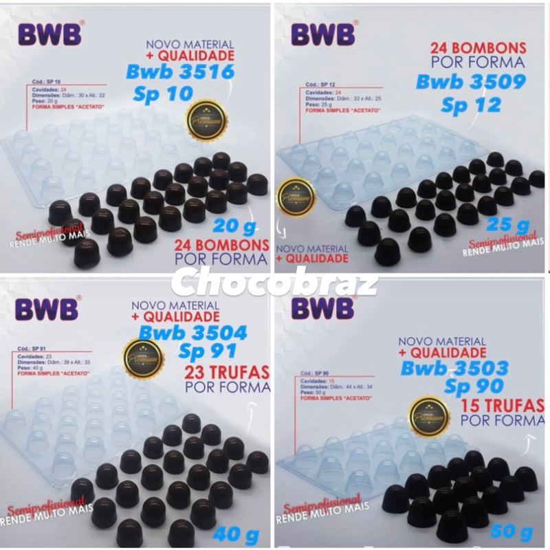 KIT FORMA BWB SP AUTO RENDIMENTO TRUFAS 20,25,40 e 50G SEMIPROFISSIONAL  28% OFF - Home & Living