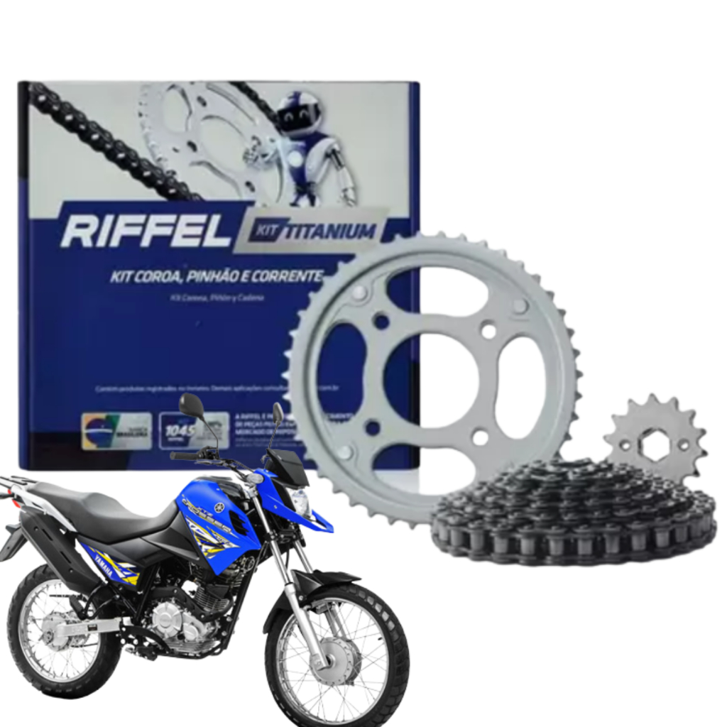 Kit Relacao Tracao Transmissão Yamaha Xtz 150 Crosser 2014 à 2024 Original Riffel