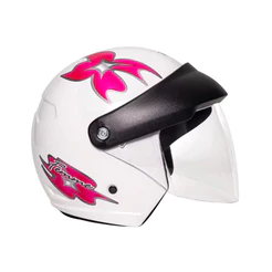 Capacete aberto Taurus Wind Visor Femme Branco e Pink com viseira acoplada